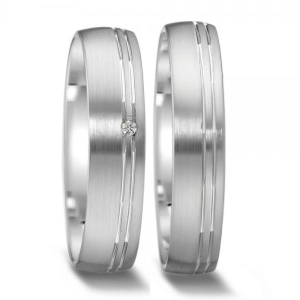 Trauringe Weissgold von Weidner 62193 + 72193